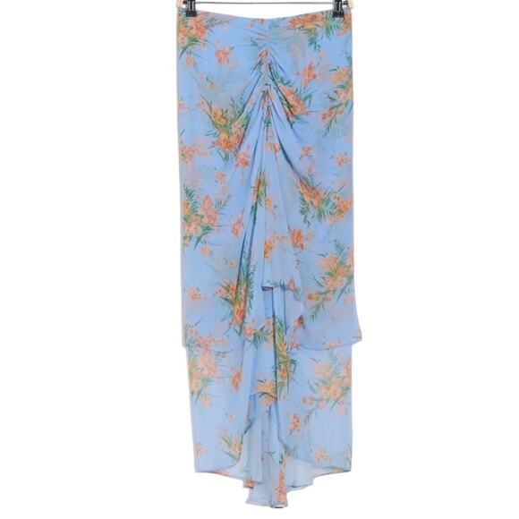 NWT Veronica Beard Sira Floral Ruffle Silk Chiffon Skirt Size 8 - Picture 2 of 7